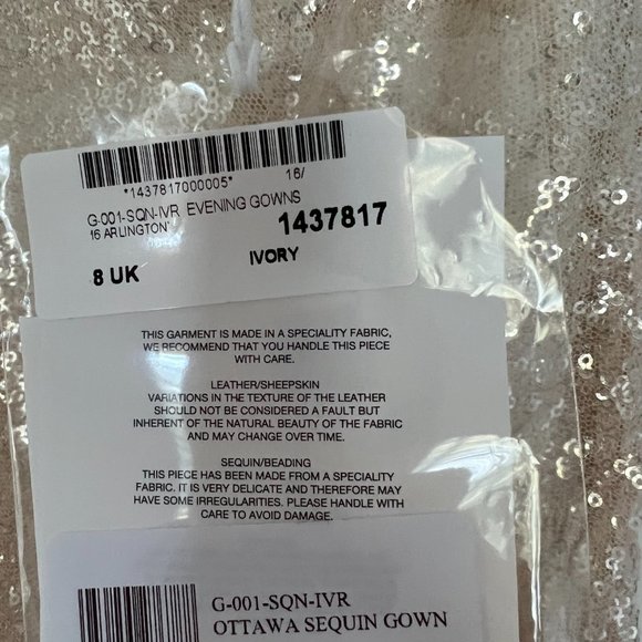 Ivory Sequined Slip Dress - Picture 9 of 9